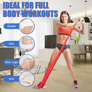 POTOK Resistance Bands Set, 3 Pack Latex Exercise Bands with Different Strengths,Elastic Bands for Upper & Lower Body & Core Exercise, Physical Therapy, Lower Pilates, Home Workouts, Rehab