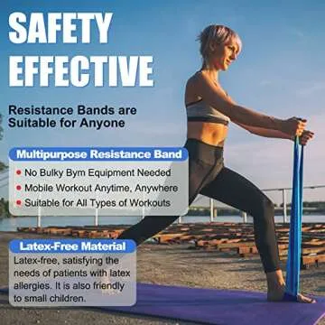 POTOK Resistance Bands Set, 3 Pack Latex Exercise Bands with Different Strengths,Elastic Bands for Upper & Lower Body & Core Exercise, Physical Therapy, Lower Pilates, Home Workouts, Rehab