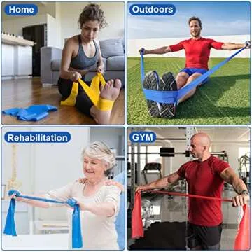 POTOK Resistance Bands Set, 3 Pack Latex Exercise Bands with Different Strengths,Elastic Bands for Upper & Lower Body & Core Exercise, Physical Therapy, Lower Pilates, Home Workouts, Rehab