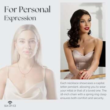 Personalized SEA OF ICE C Initial Necklace for Women