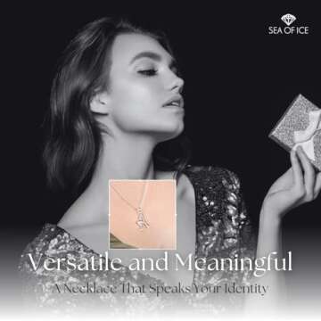 Personalized SEA OF ICE C Initial Necklace for Women