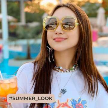 miyya Oversized Polarized Sunglasses Women, Trendy Retro Sun Glasses for Women 2024, Oversized Shades