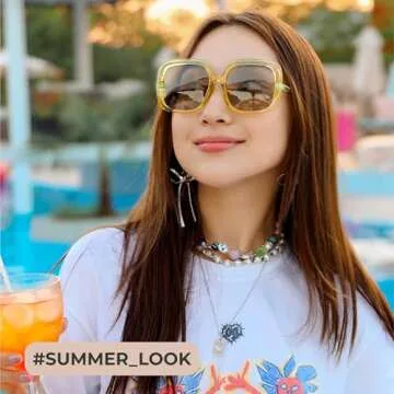 miyya Oversized Polarized Sunglasses Women, Trendy Retro Sun Glasses for Women 2024, Oversized Shades