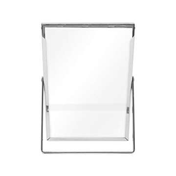 Laura Ashley 4x6 Silver Bamboo Metal Picture Frame (Vertical) with Pull-Out Easel Stand, Made for Tabletop, Counterspace, Shelf and Desk