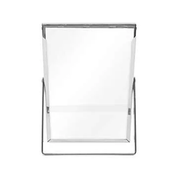 Laura Ashley 4x6 Silver Bamboo Metal Picture Frame (Vertical) with Pull-Out Easel Stand, Made for Tabletop, Counterspace, Shelf and Desk