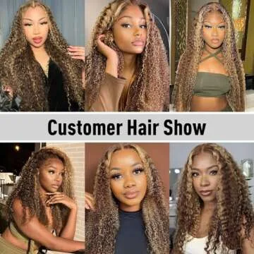Balayage Highlight Wear and Go Glueless Wig for Beginners 20 inch, Kinky Curly Glueless Wigs Human Hair Pre Plucked Pre Cut Ombre Blonde 4/27, 6x4 HD Lace Front Wig for Black Women 200% Density