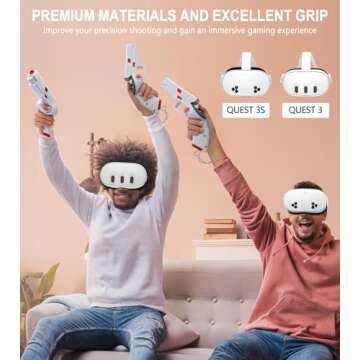 VR Controller Grip Accessories for Meta Quest 3S/ Quest 3 -Delivering and Precision for FPS Games and Beyond VR