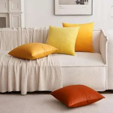 MIULEE Pack of 2 Burnt Orange Pillow Covers 18x18 Inch Soft Velvet Fall Throw Pillow Covers Set Decorative Couch Throw Pillows Square Cushion Covers Pillowcases for Sofa Bedroom