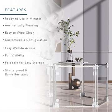 Foldable Indoor/Outdoor Dog Playpen with Transparent Panels & Silver Rods - For Puppies, Cats, Bunnies