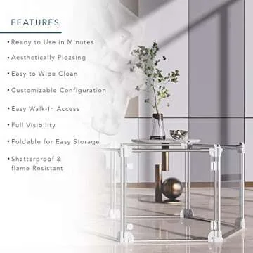 Foldable Indoor/Outdoor Dog Playpen with Transparent Panels & Silver Rods - For Puppies, Cats, Bunnies