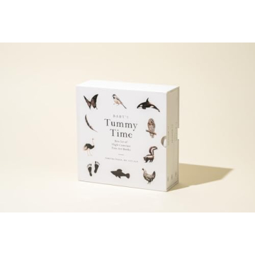 Baby's Tummy Time Book Box Set with High-Contrast Art