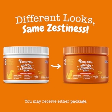 Zesty Paws Dog Allergy Relief - Dog Itching Skin Relief - Dog Probiotics for Itchy Skin and Itchy Ears - Dog Allergy Chews - Dog Itch Relief - Dog Skin Allergy Relief - Lamb - 50ct