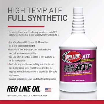 Red Line 30204 Synthetic High Temperature Automatic Transmission Fluid (ATF) - 1 Quart (12 Pack)