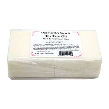 Our Earth's Secrets - 2 Lbs Melt and Pour Soap Base - Tea Tree Oil