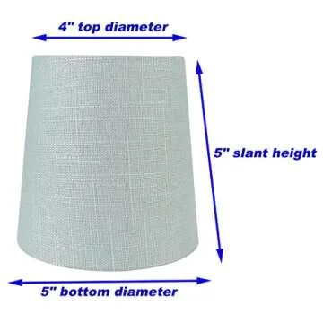 Meriville Set of 2 Capri Linen Clip On Chandelier Lamp Shades, 4-inch by 5-inch by 5-inch