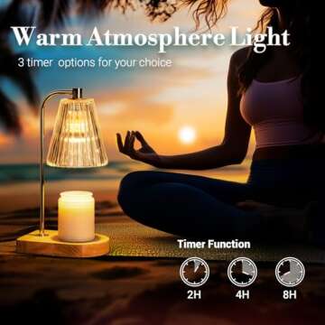 Marycele Mothers Day Birthday Gifts for Mom Mother Women, Candle Warmer Lamp with Timer, Home Decor Presents for New Mom, Wax Warmer Vintage Night Light with 2 Bulbs for Jar Candles