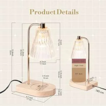 Marycele Mothers Day Birthday Gifts for Mom Mother Women, Candle Warmer Lamp with Timer, Home Decor Presents for New Mom, Wax Warmer Vintage Night Light with 2 Bulbs for Jar Candles