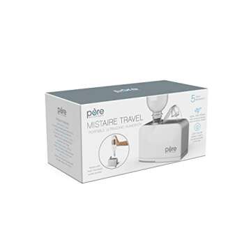 Pure Enrichment MistAire Travel - Ultrasonic Cool Mist Water Bottle Humidifier with Auto Shut-Off, Mood Light, Fold-Out Leg, and Storage Bag for Portable Use at Home, Office, Hotel, and More