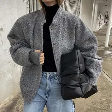 Ainangua Women’s Casual Wool Blend Jacket for Elegance