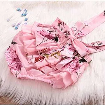 Ruffle Top Floral Baby Overalls - Comfortable & Cute