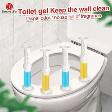 Simple Life Toilet Bowl Cleaner Gel | Fresh Flower Gel Stamp for Clean, Scented Toilets | 128 Uses, ...