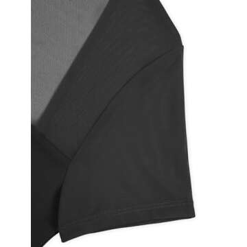 REORIA Women's Sexy Square Neck Short Sleeve Mesh Double Lined Slimming 2024 Trendy Going Out Bodysuits Tops Black Small