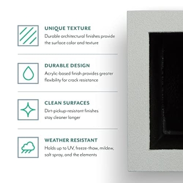 PolyStone Baja Modern Outdoor/Indoor Round Planter, 23" L x 23" W x 19" H, Lightweight, Heavy Duty, Weather Resistant, Polymer Finish, Commercial Grade and Residential, Drain Hole (Gray Granite)