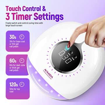 AOMIDA 82W UV Nail Lamp, Fast Curing Gel Nail Polish with 3 Timers and LCD Display,Professional LED Nail Dryers Lamp with Auto Sensor,Gel Nail UV Light for Home DIY