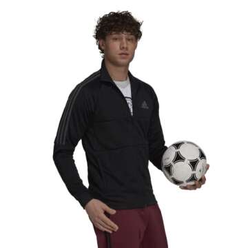 adidas Men's AEROREADY Sereno Cut 3-Stripes Slim Track Top, Black/Grey Six, Small