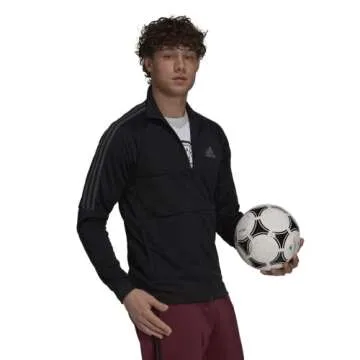 adidas Men's AEROREADY Sereno Cut 3-Stripes Slim Track Top, Black/Grey Six, Small