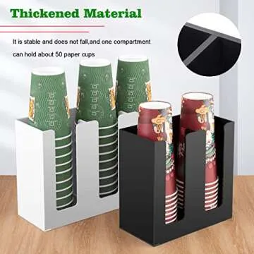 Tirifer Disposable Paper Cup Dispenser, Acrylic Coffee Cup and Lid Storage Organizer Holder, Coffee ...