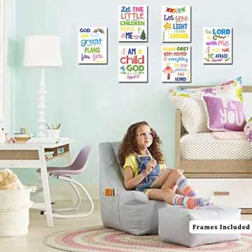 Sunday School Decorations for Kids, Bible Verse Wall Art