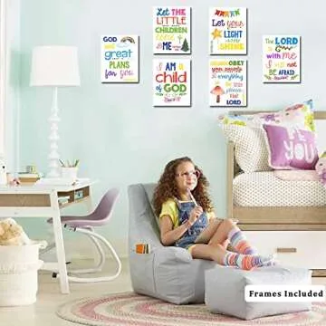 Sunday School Decorations for Kids, Bible Verse Wall Art
