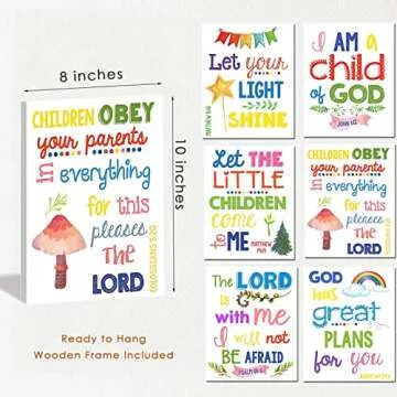 Sunday School Decorations for Kids, Bible Verse Wall Art