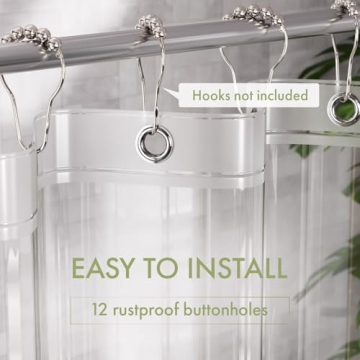 AmazerBath Extra Long Clear Shower Curtain Liner 72x96