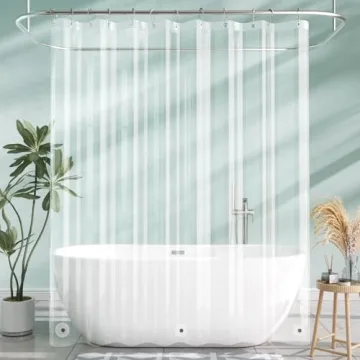 AmazerBath Extra Long Clear Shower Curtain Liner 72x96
