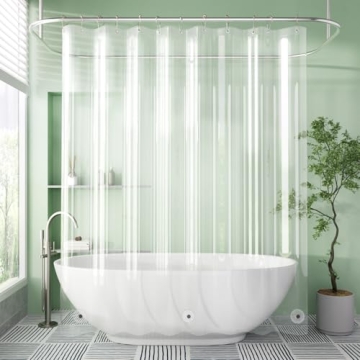 AmazerBath Extra Long Clear Shower Curtain Liner 72x96