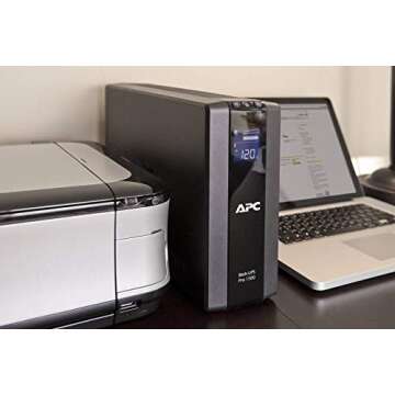APC UPS 1500VA Battery Backup Surge Protector, BR1500G Backup Battery Power Supply with AVR