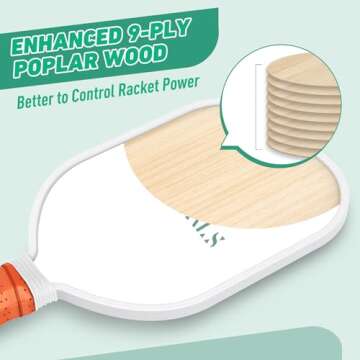 Pickleball Paddles,USAPA Approved Pickleball Paddles Set Premium Pickleball Paddle, 4 Pickleball Bal...