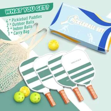Pickleball Paddles,USAPA Approved Pickleball Paddles Set Premium Pickleball Paddle, 4 Pickleball Balls & 1 Carry Bag Gifts for Women Men Beginners & Pros Players