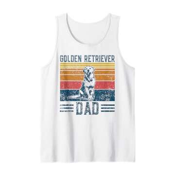 Dog Golden Dad - Vintage Golden Retriever Dad Tank Top