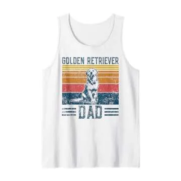 Dog Golden Dad - Vintage Golden Retriever Dad Tank Top