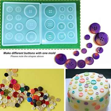 TuNan Silicone Button Molds - 5 Sizes for DIY Crafts