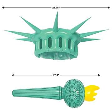 Beistle Inflatable Statue of Liberty Crown & Torch, Patriotic Party Accessories, 4th of July Outfit ...