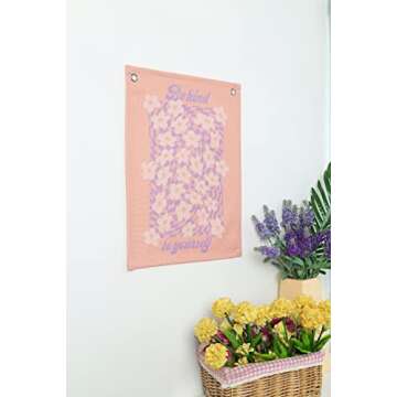 Ralxion Positive Quotes Tapestry, Be Kind to Yourself, 12×16 Small Poster Tapestry for Bedroom Wall Hanging Decoration, Bathroom, for Teen Girls Women