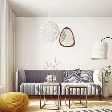 COOL2DAY Irregular Mirror,Asymmetrical Wood Wall Frame Mirror,Abstract Assymetrical Decorative Mirro...