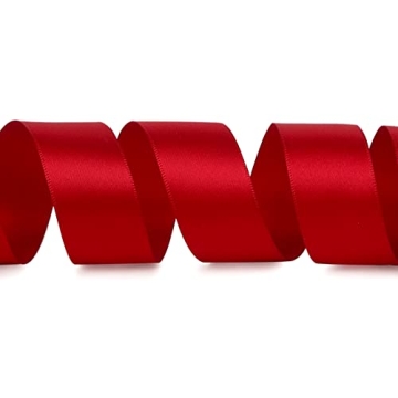 Premium Ribbli Red Satin Ribbon - 1 inch x 25 yards for Crafting