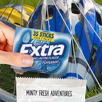 EXTRA Gum Peppermint, Bulk Chewing Gum Sugar-Free, Mega Pack of 6 with 35 Sticks Each