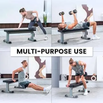 Sportsoul Heavy Duty Flat Weight Bench for Home Fitness