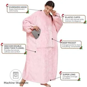 Cozy Oversized Fleece Hoodie Blanket for Everyone